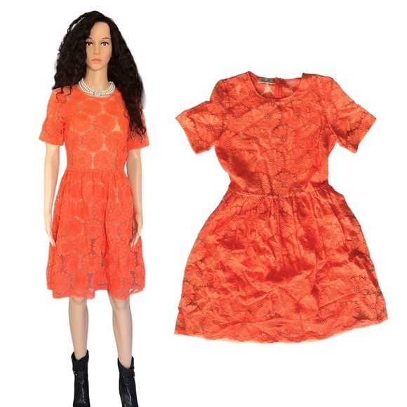 Baum Und Pferdgarten Dresses & Skirts - Danish Vintage Baum & Pferdgarten tangerine orange organza chiffon dress